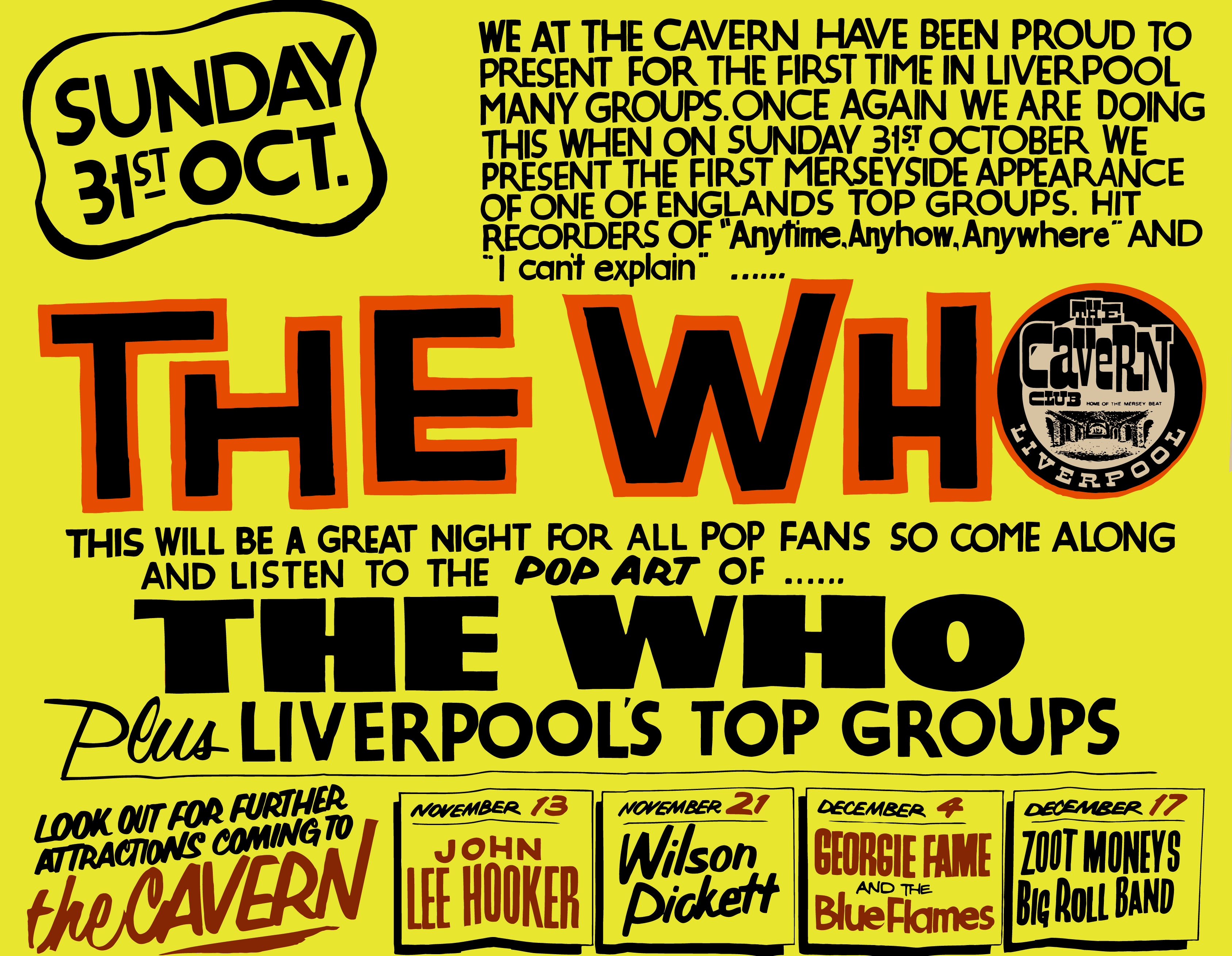 the who live at cavern club poster tin sign cavern club 60s rock flyers